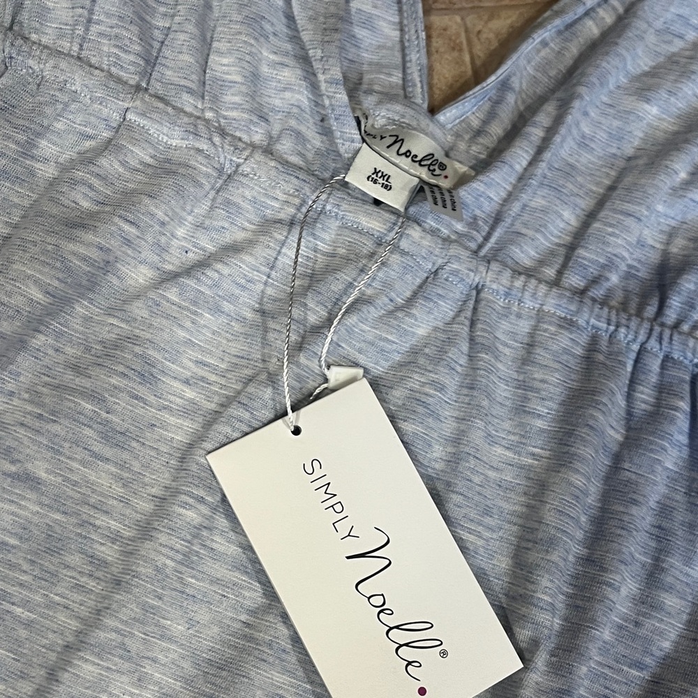 Simply Noelle Sky Blue Gathered Top